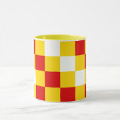 Mug Red White Yellow Checkered Pattern Design  (Centre)