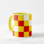 Mug Red White Yellow Checkered Pattern Design  (Devant gauche)
