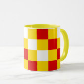 Mug Red White Yellow Checkered Pattern Design  (Devant droit)