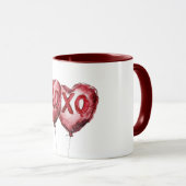 Mug Red XOXO Heart Balloons Love Valentine (Devant droit)