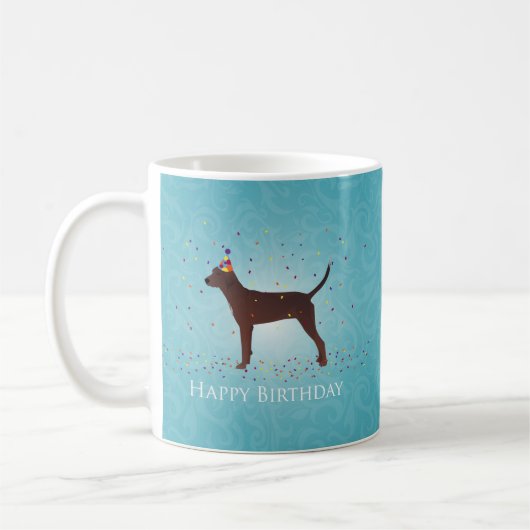 Mug Redbone Coonhound Bonne conception d'anniversaire (Gauche)