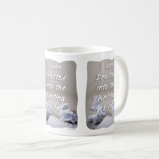 Mug Rédigé dans cette vie d'écriture (Devant droit)