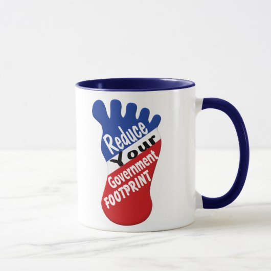 Mug Réduisez votre empreinte de pas de gouvernement (Droite)