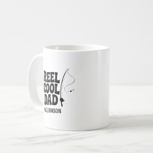 Mug Reel Cool Papa Pêche Funny Fête des pères cadeau (Devant gauche)