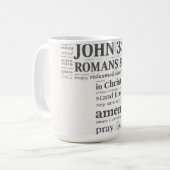 Mug Référence de verset biblique Croix Murale Art (Devant gauche)