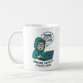 Mug Réfléchir avant de cliquer - Sensibilisation à la  (Gauche)
