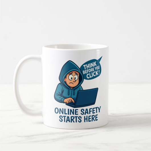 Mug Réfléchir avant de cliquer - Sensibilisation à la (Gauche)