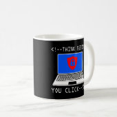 Mug Réfléchissez avant de cliquer sur Cybersécurité Se (Devant droit)