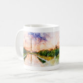 Mug Reflet du coucher de soleil aquarelle du monument (Devant gauche)