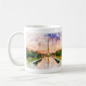 Mug Reflet du coucher de soleil aquarelle du monument (Gauche)