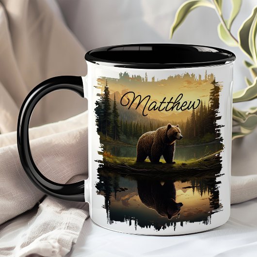 Mug Reflet du lac Sunset de l'ours grizzli