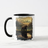 Mug Reflet du lac Sunset de l'ours grizzli (Gauche)