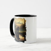 Mug Reflet du lac Sunset de l'ours grizzli (Devant gauche)