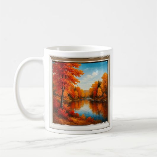 Mug Reflets de la forêt automnale (Gauche)