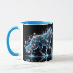 Mug Réflexion bleu de loup mignon Imaginaire