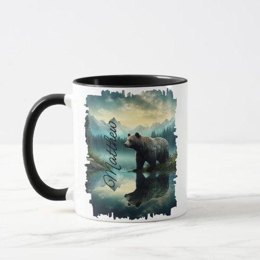 Mug Réflexion de la forêt Brown de grizzlis (Gauche)