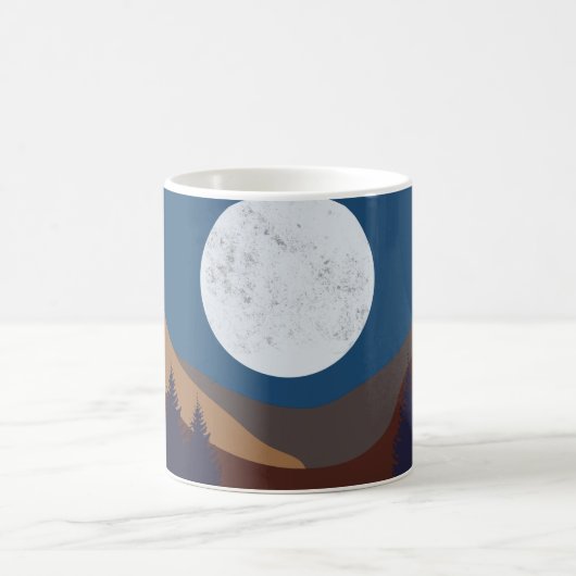 Mug Réflexion de la lune de la forêt Abstraite rustiqu (Centre)