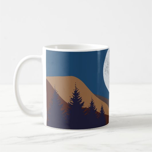 Mug Réflexion de la lune de la forêt Abstraite rustiqu (Gauche)