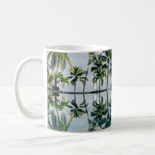 MUG RÉFLEXION DE L'EAU DES PALMIERS DE COCO (Gauche)