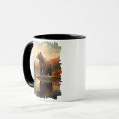 Mug Réflexion du lac Grizzly-Ours Brown (Devant gauche)