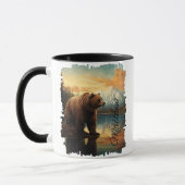 Mug Réflexion du lac Mountain de Grizzly Bear Brown (Gauche)
