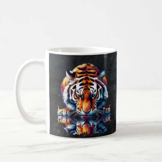 Mug Réflexion du tigre buvant de l'eau (Gauche)