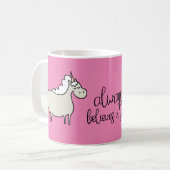 Mug Réflexion positive : Unicorn croit toujours en vou (Devant gauche)