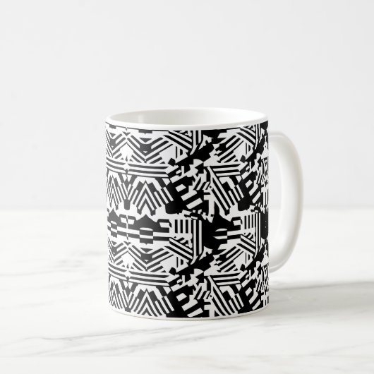 Mug Réflexions Abstraites : lignes, cubes et monochrom (Devant droit)
