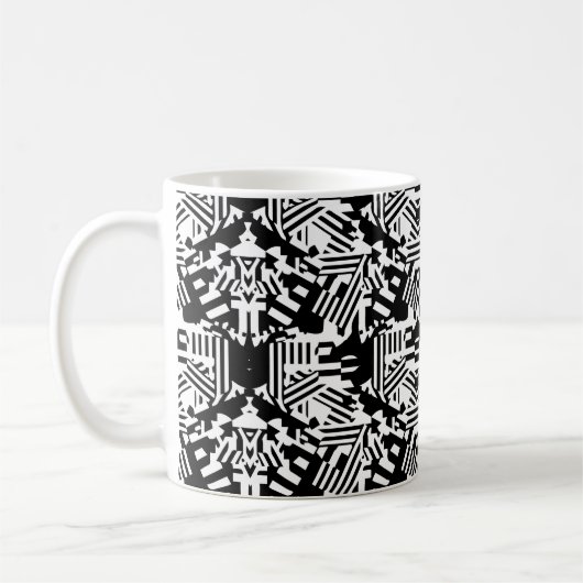 Mug Réflexions Abstraites : lignes, cubes et monochrom (Gauche)