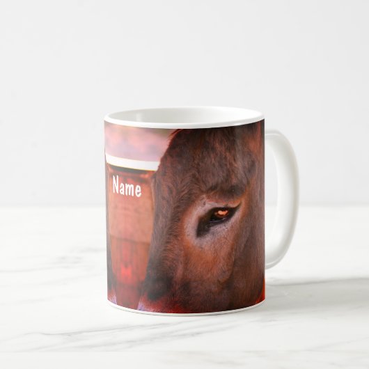 Mug Réflexions de l'âne Animal Personnalisé (Devant droit)