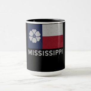 Mug Refonte du drapeau d'État Vintage du Mississippi 