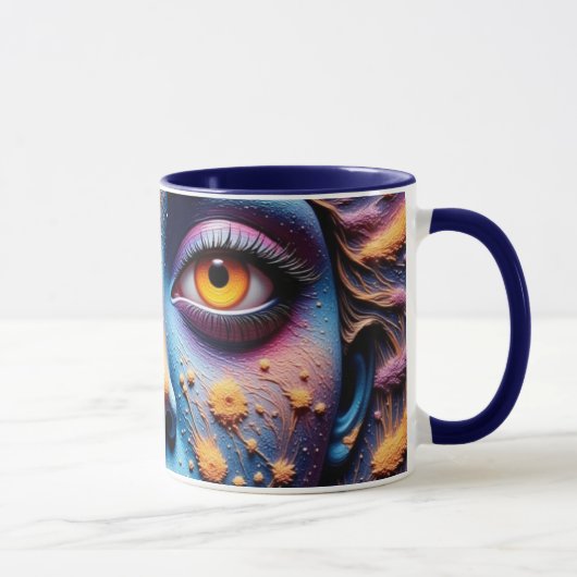 Mug Refroidisseur de canette d'art facial mystique (Droite)