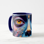 Mug Refroidisseur de canette d'art facial mystique (Devant gauche)