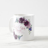 Mug Refuge et force floral violet  (Devant gauche)