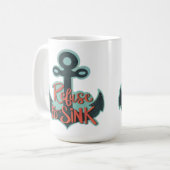 Mug Refus inspirationnel de couler l'intégrité Ancre (Devant gauche)