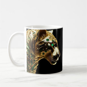 Mug Regal Grace : Le Jaguar d'or orné d'émeraudes