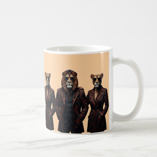Mug Regal Lion & Lioness Power Couple in Ethnic  (Droite)