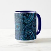 Mug Regard Bostalgique Paisley Bleu (Devant droit)