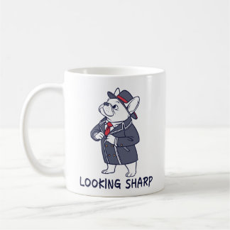 Mug Regard Perçant Bulldog Français Élégant Café Drôle
