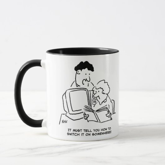 Mug Regarder comment allumer l'ordinateur (Gauche)