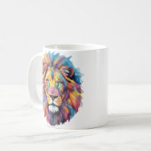Mug Regenbogen Wolf Aquarell Portrait (Devant gauche)