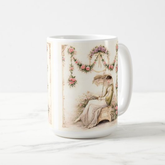 Mug Regency Rose Garden Reading Lady (Devant droit)