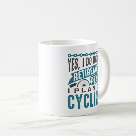Mug Régime de retraite Cyclisme (Devant droit)