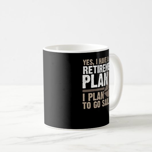Mug Régime de retraite Funny Bateau à voile Tee (Devant droit)