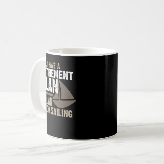 Mug Régime de retraite Funny Bateau à voile Tee (Devant gauche)