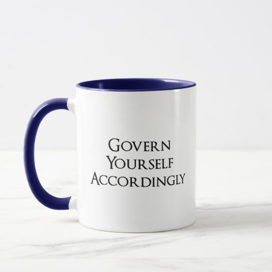 Mug Régissez-vous en conséquence avocat drôle (Gauche)