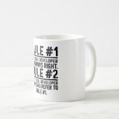 Mug Règle #1 Le développeur SQL a toujours raison (Devant droit)