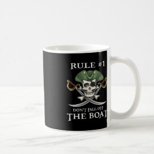 Mug Règle #1 Ne tombez pas de la partie pirate de croi