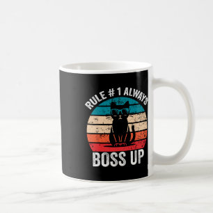 Mug Règle 1 Toujours Boss Up Chat Drôle Mème Hommes Fe
