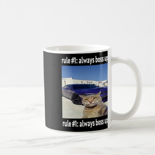 Mug Règle # 1 Toujours Boss Up Funny Cat Meme (Droite)